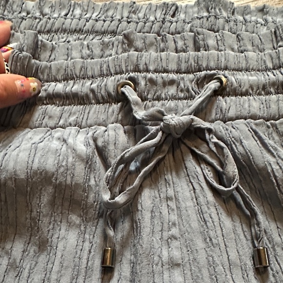 SOHO APPAREL LTD. | Bluish Grey Women's Textured Rayon Shorts - Picture 5 of 10